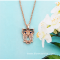 Sterling Silver Gold Plated Necklace Pendant Owl Pendant